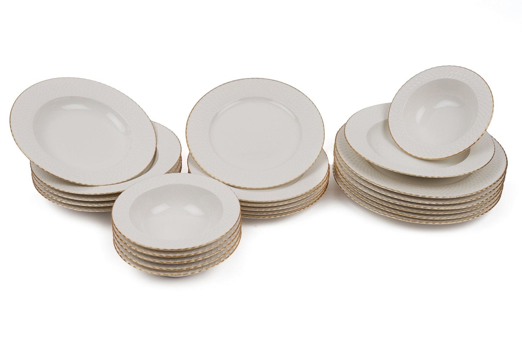 Vaisselle blanc or assiette