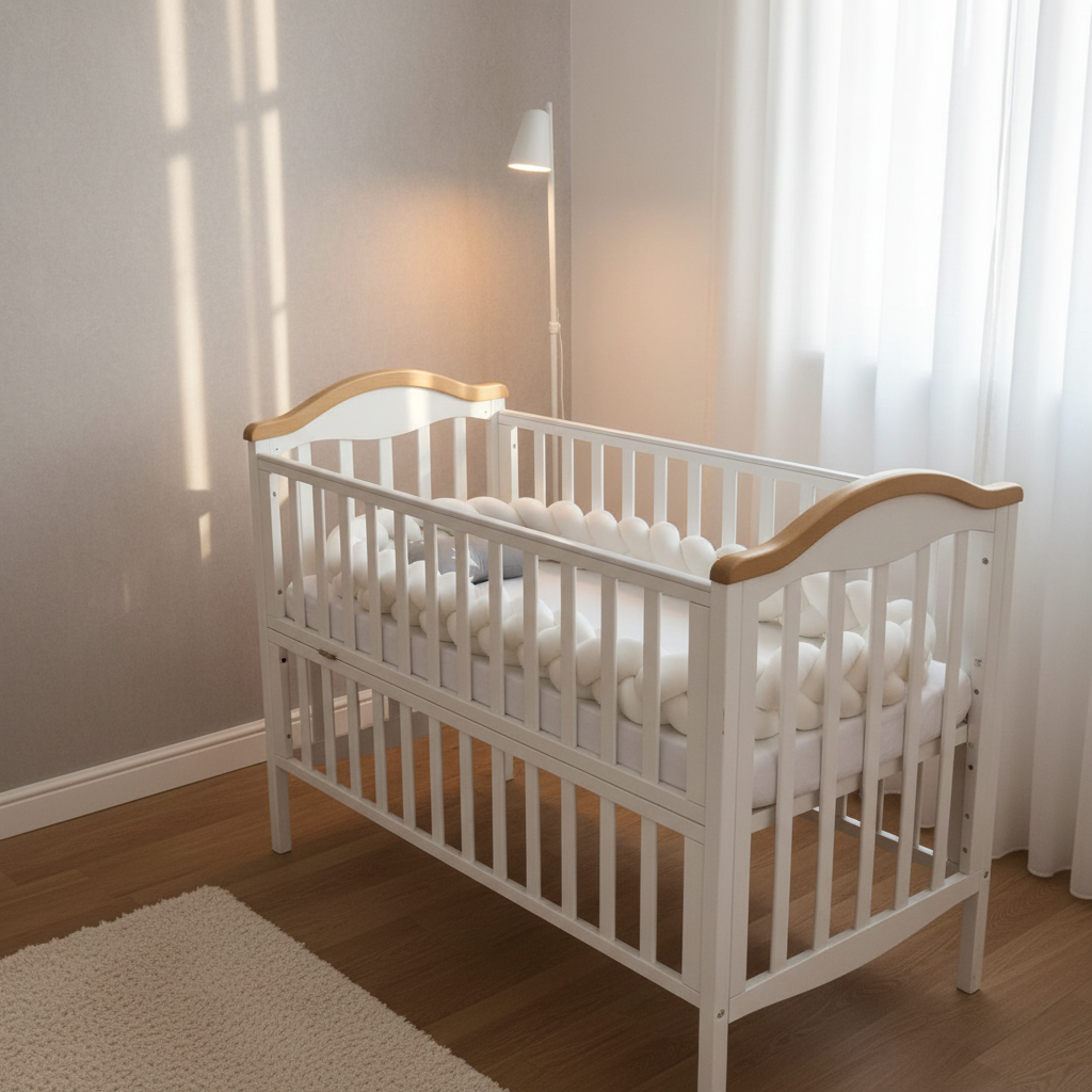 Tour de lit blanc tressé bébé