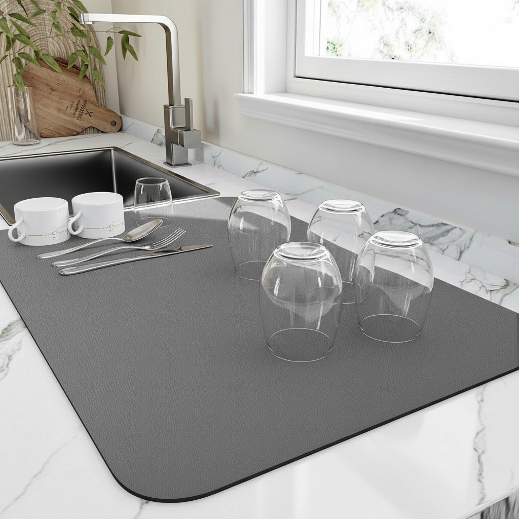 Tapis Asciutto diatomite sur plan de travail italien