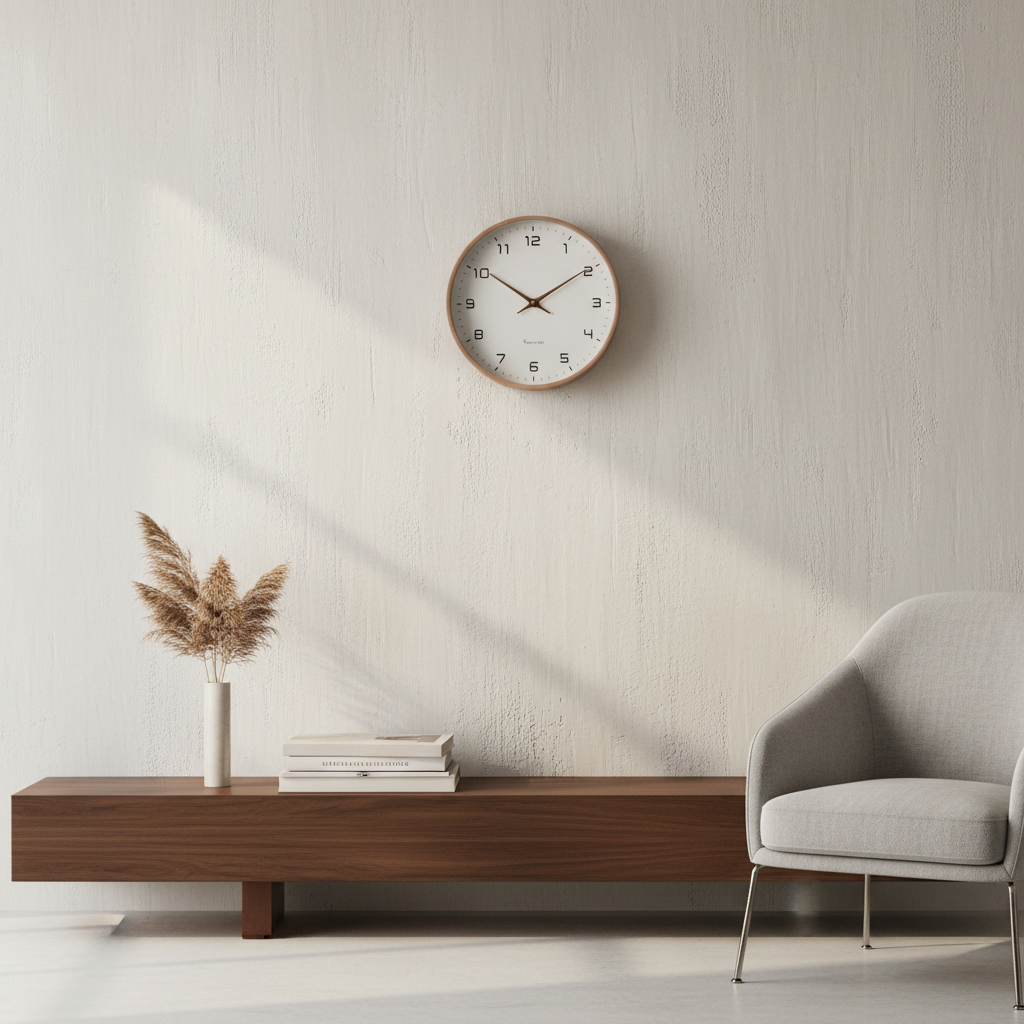 Horloge Nordica bois naturel en salon italien