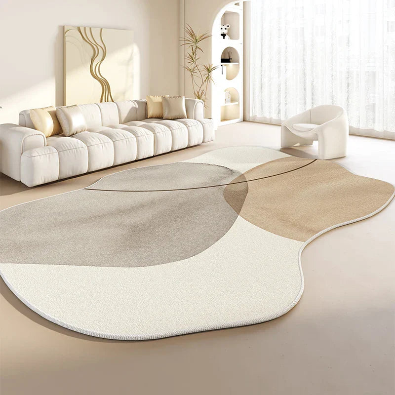 Tapis peluche forme organique