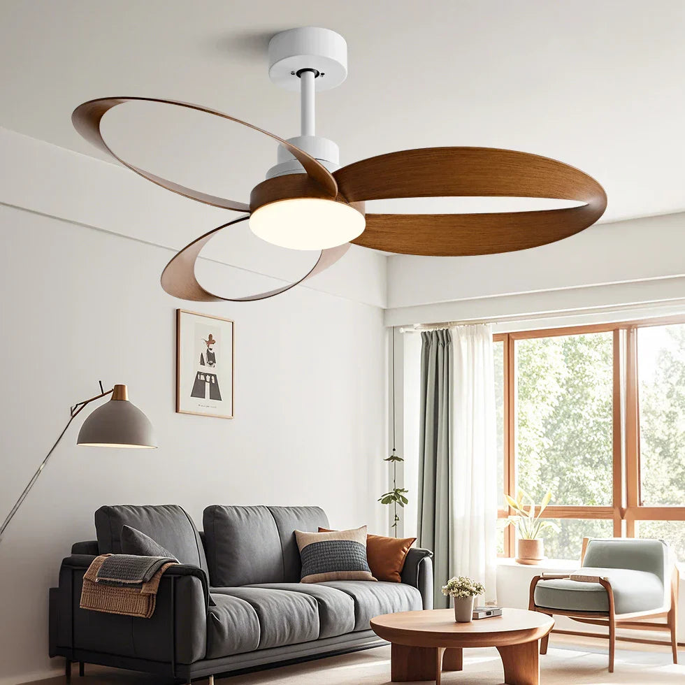 Ventilateur de plafond Vento pales en bois éclairage LED