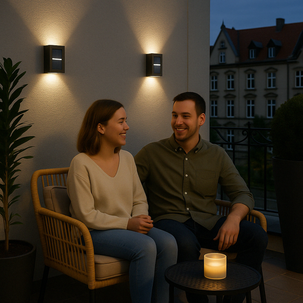 Lampe solaire mur extérieur