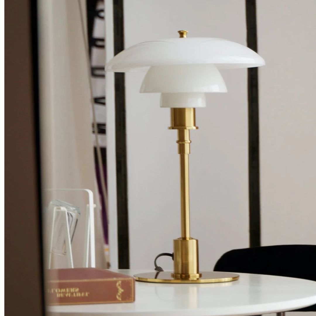 Lampe verre base métal