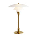 Lampe de table verre Globo blanc or