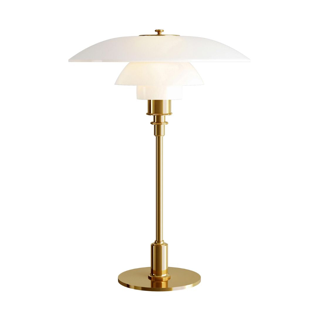 Lampe de table verre Globo blanc or