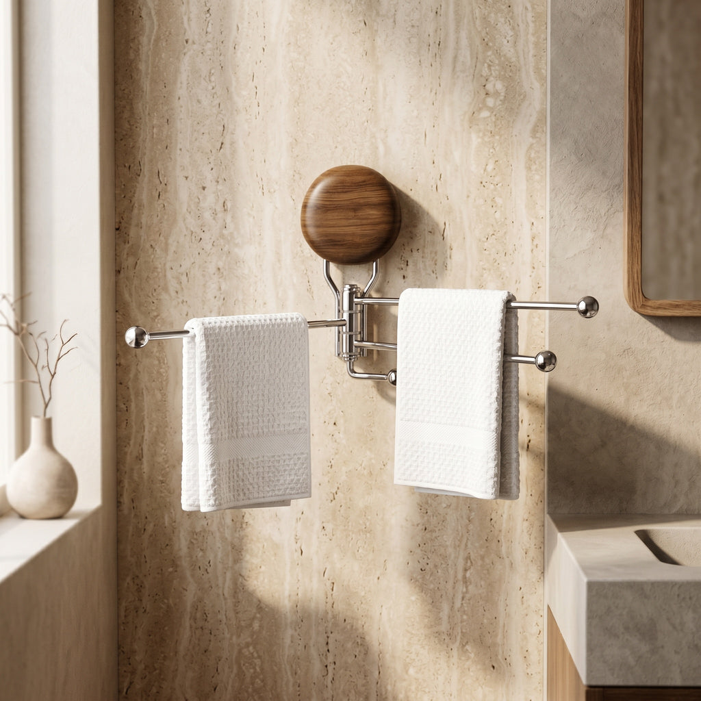 Porte-serviette rotatif dans une salle de bain haut de gamme