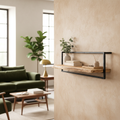 Étagère Aberdeen acacia cadre acier en salon italien